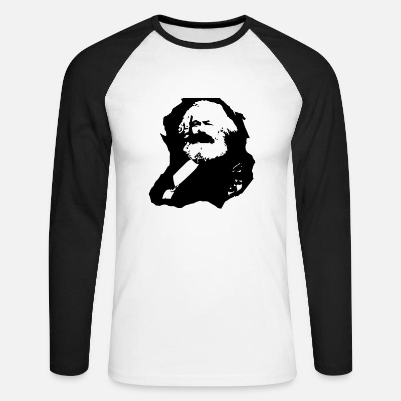 Karl Marx - Maglia da baseball a manica lunga da uomo - bianco/nero