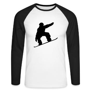 planchiste, planche à neige - T-shirt baseball manches longues Homme - blanc/noir - Devant - Nik (191cm)