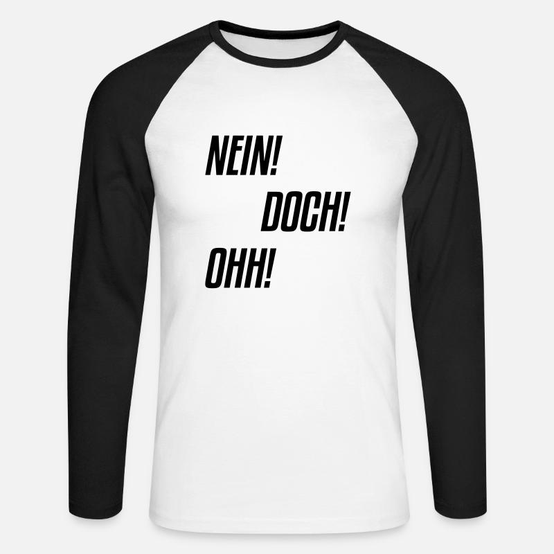 nein doch ohh - Unisex Baseballshirt langarm - Weiß/Schwarz