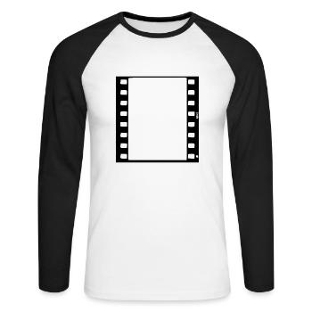 movie_vec_1 de - Unisex Baseballshirt langarm - Weiß/Schwarz - Vorne - Nik (191cm)
