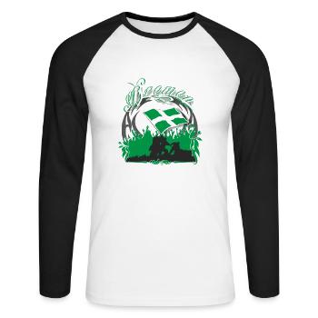 Bremen - Unisex Long Sleeve Baseball T-Shirt - white/black - Front - Nik (191cm)