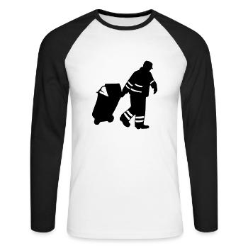 Garbage Man - Unisex Long Sleeve Baseball T-Shirt - white/black - Front - Nik (191cm)