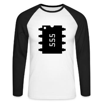 555 Number of the beast - Unisex Baseballshirt langarm - Weiß/Schwarz - Vorne - Nik (191cm)
