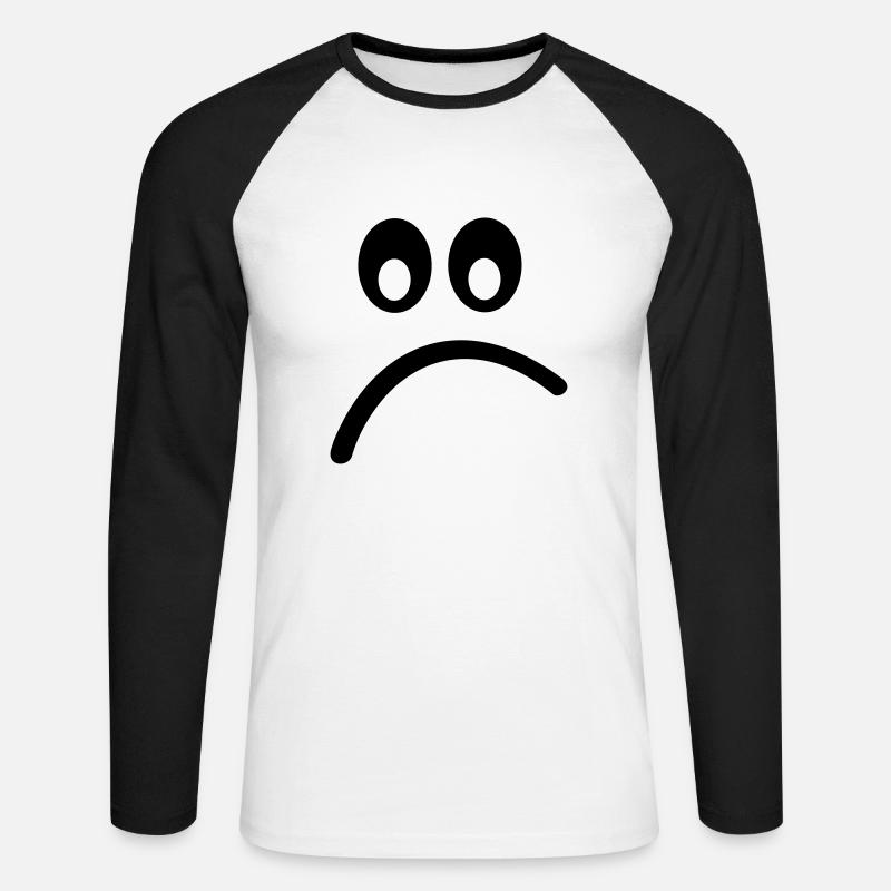 Smiley - Unisex Baseballshirt langarm - Weiß/Schwarz