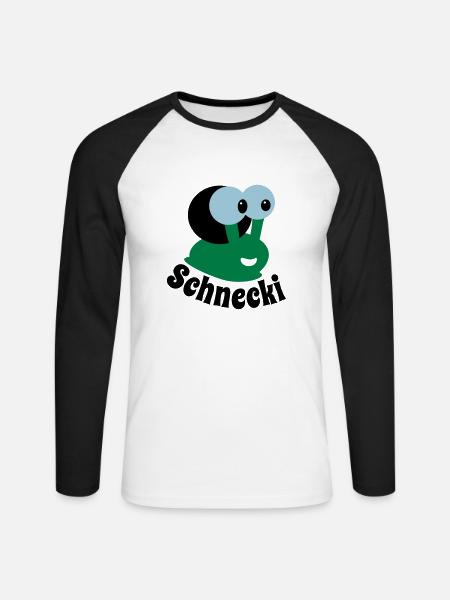 Schnecki - Unisex Baseballshirt langarm - Weiß/Schwarz