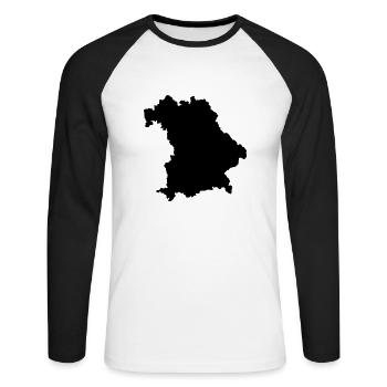 Bayern - Unisex Baseballshirt langarm - Weiß/Schwarz - Vorne - Nik (191cm)