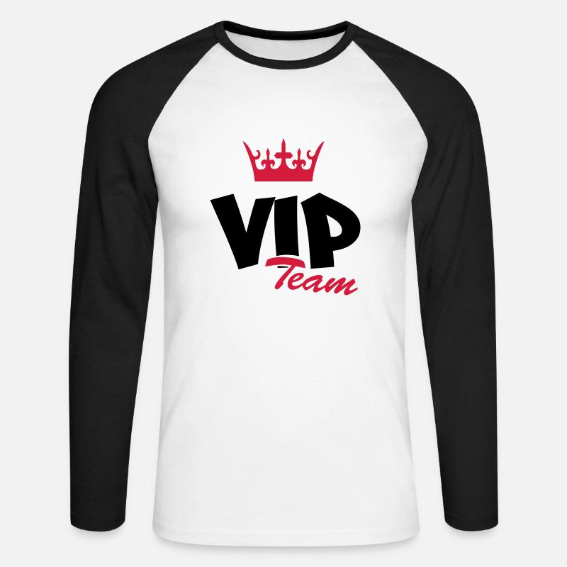 vip_team2 - Unisex Baseballshirt langarm - Weiß/Schwarz