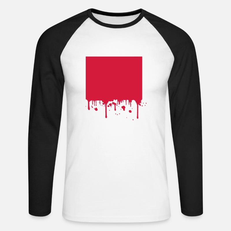 Blut Hintergrund Fläche Rahmen - Unisex Baseballshirt langarm - Weiß/Schwarz