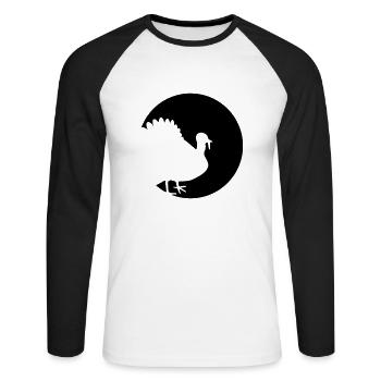Truthahn - Unisex Baseballshirt langarm - Weiß/Schwarz - Vorne - Nik (191cm)