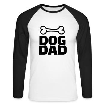 Dog Dad - Unisex Long Sleeve Baseball T-Shirt - white/black - Front - Nik (191cm)