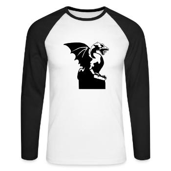 statue dragon slovène ljubljana Slovénie - T-shirt baseball manches longues Homme - blanc/noir - Devant - Nik (191cm)