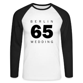 Wedding - Unisex Long Sleeve Baseball T-Shirt - white/black - Front - Nik (191cm)