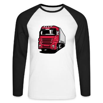 Camion camion - T-shirt baseball manches longues Homme - blanc/noir - Devant - Nik (191cm)