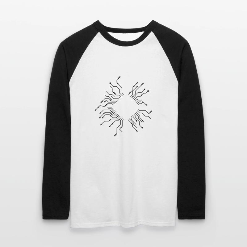 wires processor cpu wire cabling computer Unisex Long Sleeve Baseball T-Shirt
