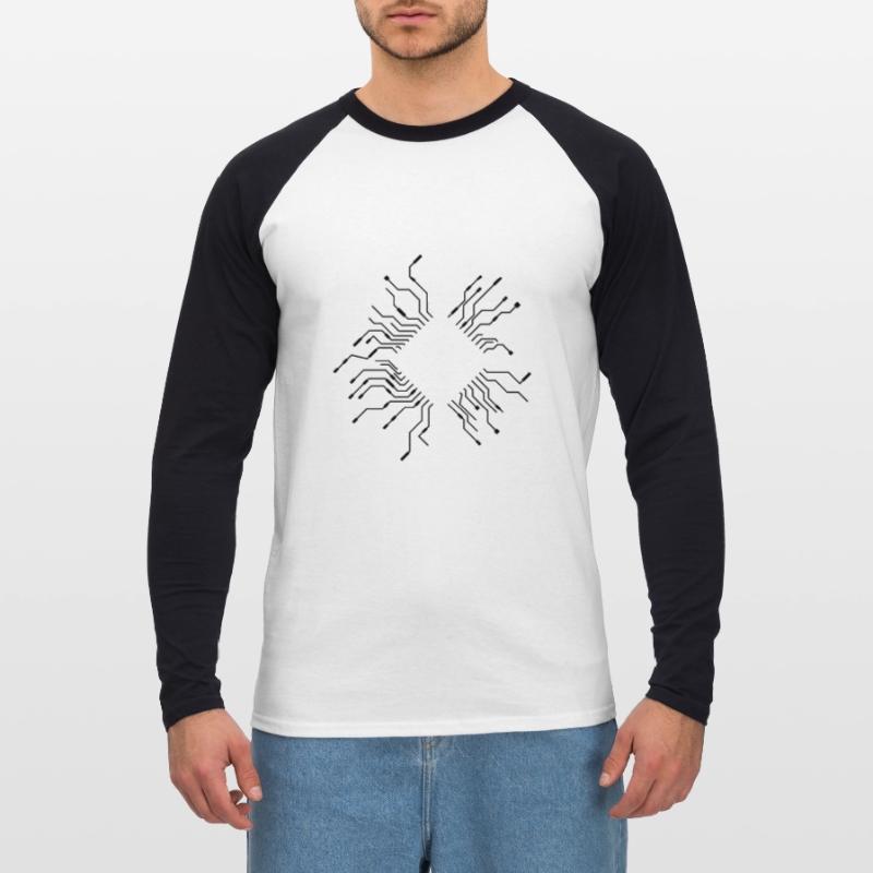 wires processor cpu wire cabling computer Unisex Long Sleeve Baseball T-Shirt