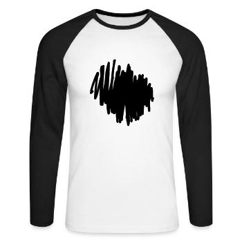 Scribble Gekritzel Hintergrund - Unisex Long Sleeve Baseball T-Shirt - white/black - Front - Nik (191cm)