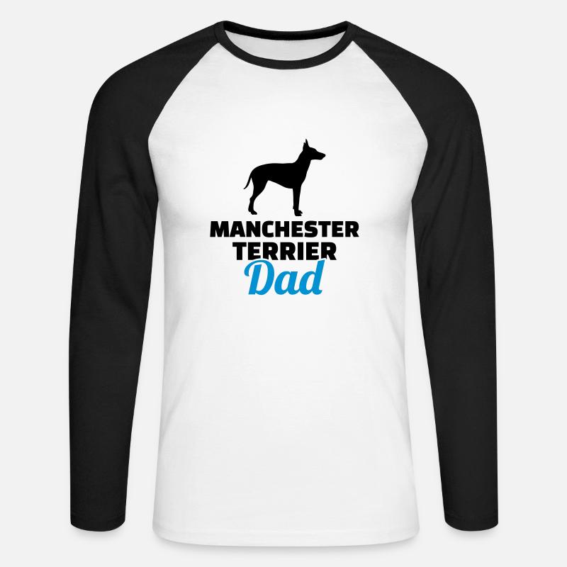 Manchester Terrier - Unisex Baseballshirt langarm - Weiß/Schwarz