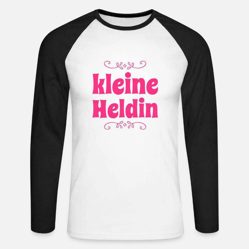 Kleine Heldin - Unisex Baseballshirt langarm - Weiß/Schwarz