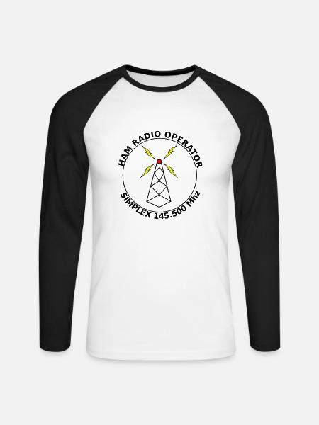 ham radio operator simplex 145 500 mhz - Unisex Long Sleeve Baseball T-Shirt - white/black