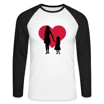 Child Girl Mama - Unisex Long Sleeve Baseball T-Shirt - white/black - Front - Nik (191cm)