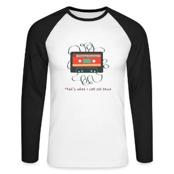 Old Cassette Mixtape: That´s what I call Old Skool - Unisex Long Sleeve Baseball T-Shirt - white/black - Front - Nik (191cm)