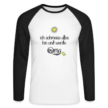 lustige Sprüche für Oma - Unisex Baseballshirt langarm - Weiß/Schwarz - Vorne - Nik (191cm)