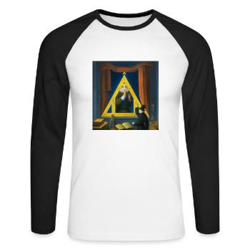 Secret Symbolism - Unisex Long Sleeve Baseball T-Shirt - white/black - Front - Nik (191cm)
