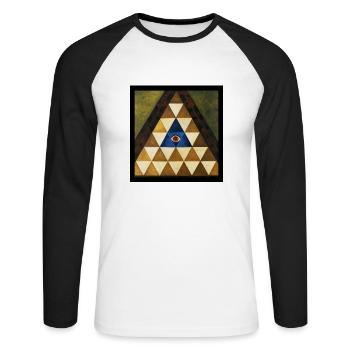 Secret Symbolism - Unisex Long Sleeve Baseball T-Shirt - white/black - Front - Nik (191cm)