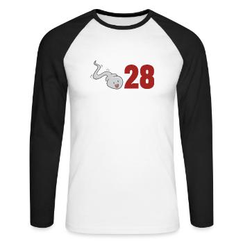 28 Years Ago I Was The Fastest - Unisex Long Sleeve Baseball T-Shirt - white/black - Front - Nik (191cm)