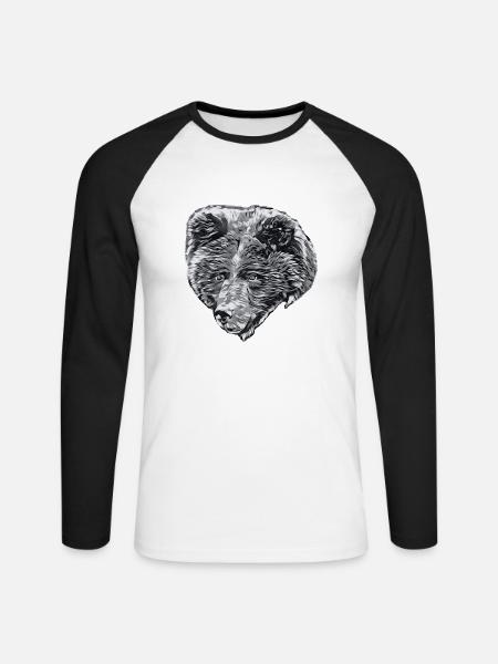 LAURA Kopf SW - Unisex Baseballshirt langarm - Weiß/Schwarz