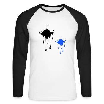 Taches de taches - T-shirt baseball manches longues Homme - blanc/noir - Devant - Nik (191cm)