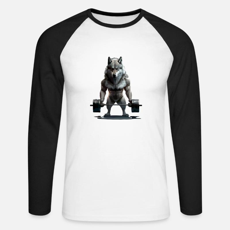 Der Wolf mit Veränderungen - Unisex Baseballshirt langarm - Weiß/Schwarz