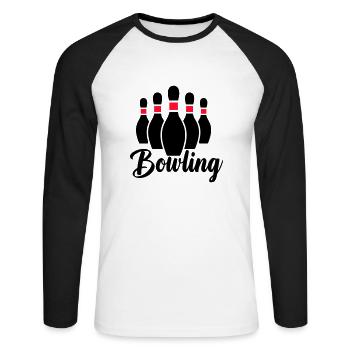 bowling - T-shirt baseball manches longues Homme - blanc/noir - Devant - Nik (191cm)
