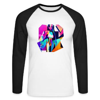 The Woman - Unisex Long Sleeve Baseball T-Shirt - white/black - Front - Nik (191cm)
