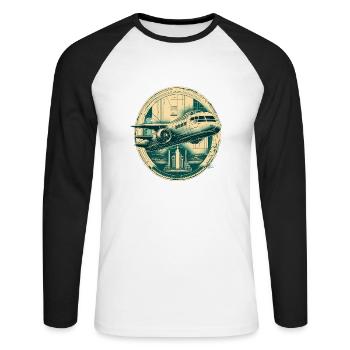 Air 30 - Unisex Long Sleeve Baseball T-Shirt - white/black - Front - Nik (191cm)