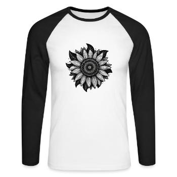 Tournesol - T-shirt baseball manches longues Homme - blanc/noir - Devant - Nik (191cm)
