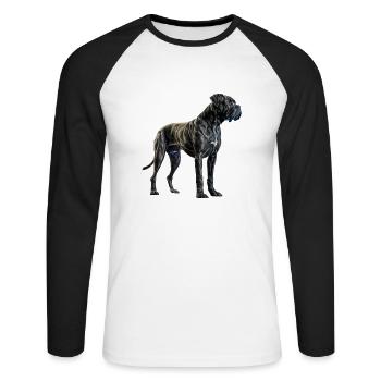 Cane Corso für einen Cane Corso Besitzer - Unisex Baseballshirt langarm - Weiß/Schwarz - Vorne - Nik (191cm)