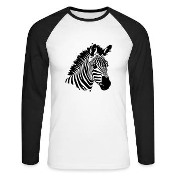 Zebra - Unisex Long Sleeve Baseball T-Shirt - white/black - Front - Nik (191cm)