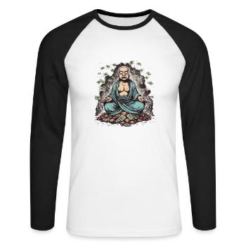 Let it rain - Unisex Long Sleeve Baseball T-Shirt - white/black - Front - Nik (191cm)