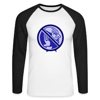 Man, forbidden. Restriction and discrimination - Unisex Long Sleeve Baseball T-Shirt - white/black - Front - Nik (191cm)