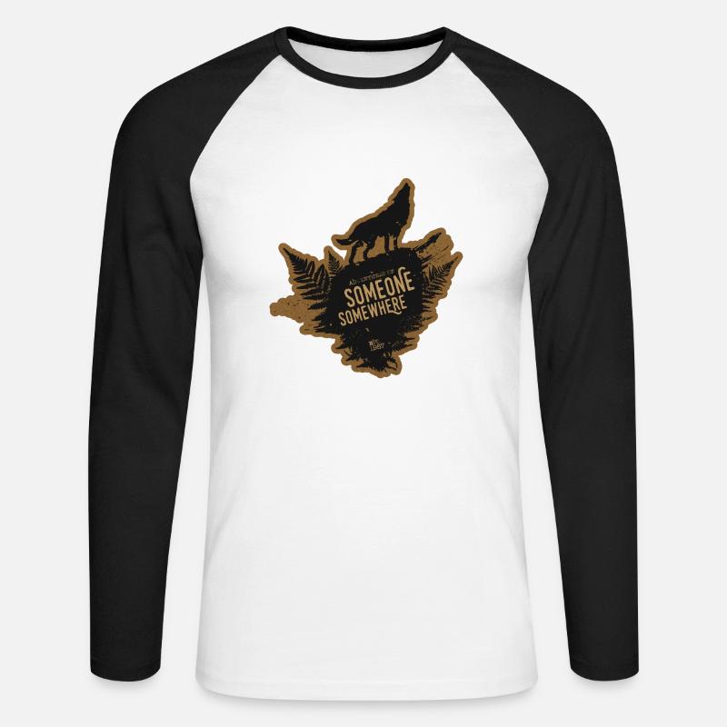 SOMEONE SOMEWHERE CREW PATCH - Unisex Baseballshirt langarm - Weiß/Schwarz