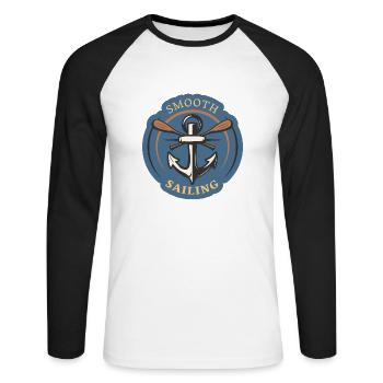 Wassersport - Unisex Baseballshirt langarm - Weiß/Schwarz - Vorne - Nik (191cm)