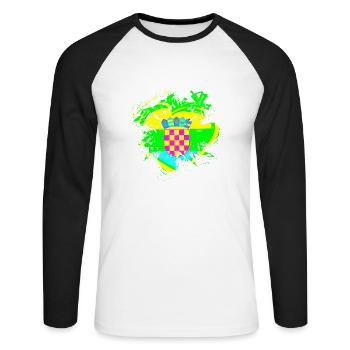 Kroatien hrvatska kroatien hrv reisen europa zagreb - Unisex Baseballshirt langarm - Weiß/Schwarz - Vorne - Nik (191cm)