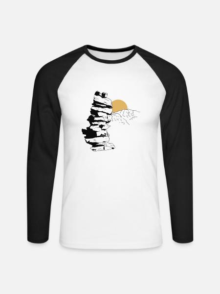 Stone Tower - Unisex Baseballshirt langarm - Weiß/Schwarz