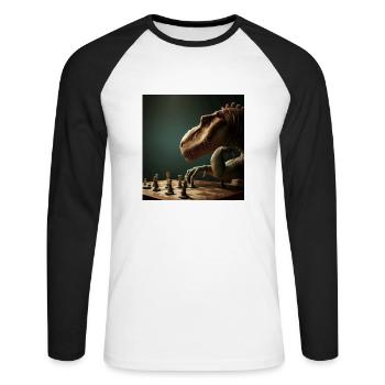 Schach - Unisex Baseballshirt langarm - Weiß/Schwarz - Vorne - Nik (191cm)