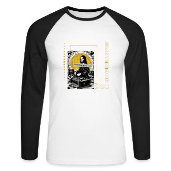 Élégance expressive Explorez le monde des émoticônes - T-shirt baseball manches longues Homme - blanc/noir - Devant - Nik (191cm)