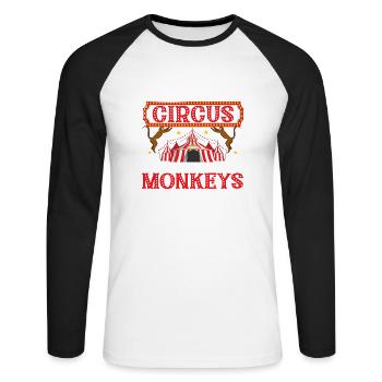 Actually This Is My Circus Costume Theme Party Act - Unisex Baseballshirt langarm - Weiß/Schwarz - Vorne - Nik (191cm)