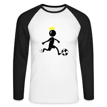 Soccer Soccer Players - Unisex Long Sleeve Baseball T-Shirt - white/black - Front - Nik (191cm)