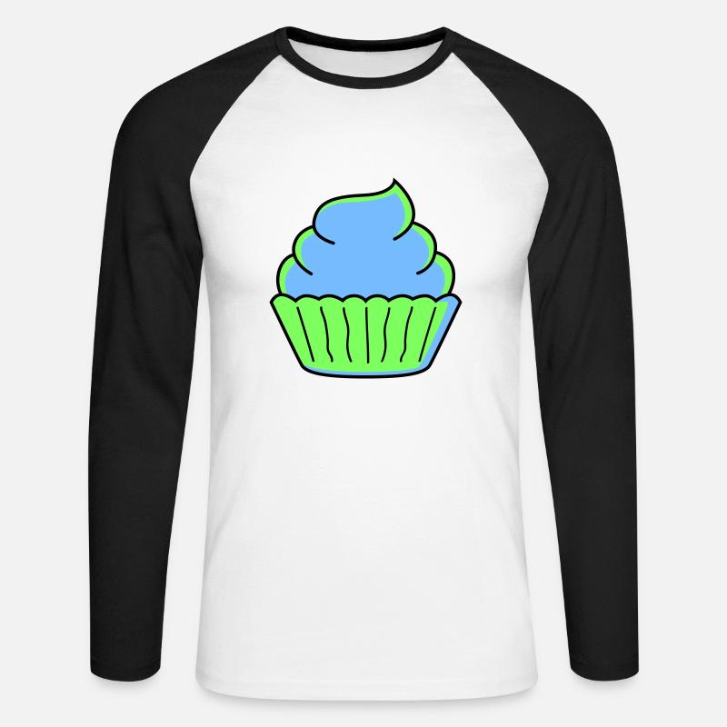 cupcake - Unisex Long Sleeve Baseball T-Shirt - white/black