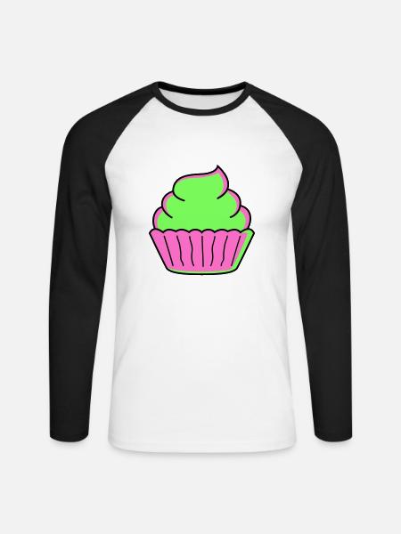 Cupcake - T-shirt baseball manches longues Homme - blanc/noir